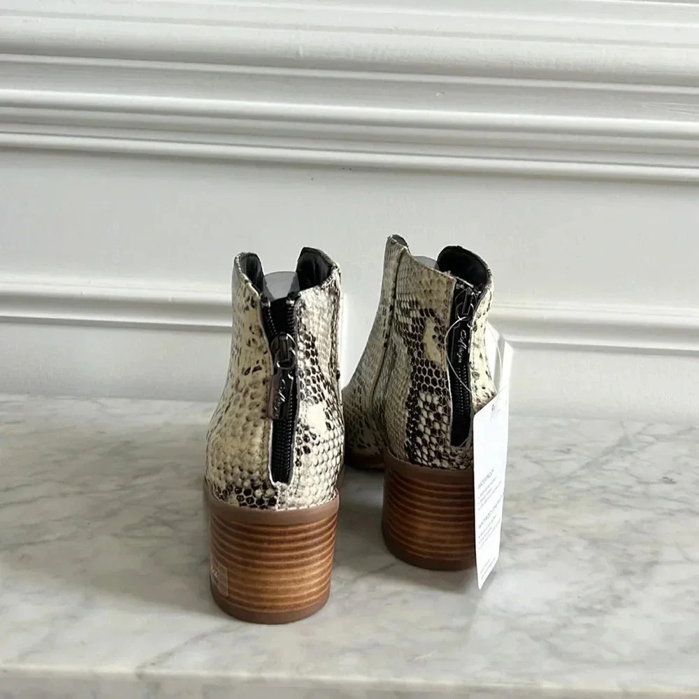 Emily Booties Natural Snake Leather Size 7.5 8 - Picture 4 of 8